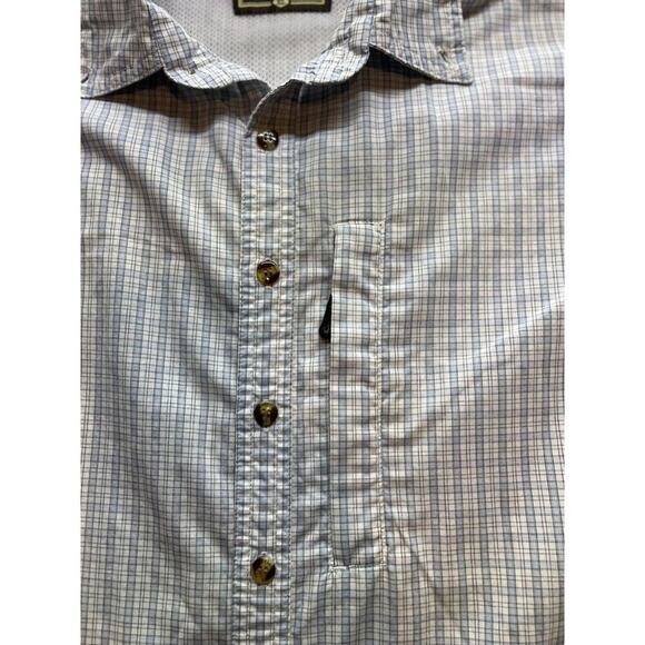Drake Waterfowl Shirt Mens XL Blue Plaid Fishing Vented‎ Short Sleeve - Picture 3 of 7